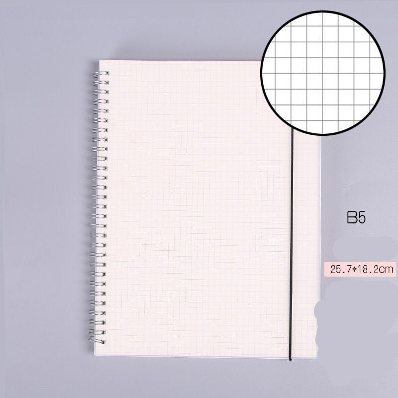 B5 Spiral Grid Notebook – Extra Thick, Simple Design for High School & College Students