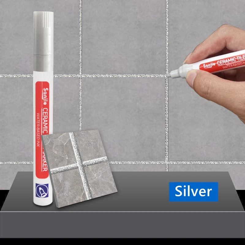 White Grout Repair Pen – Waterproof Tile Gap Restorer for Bathroom & Kitchen