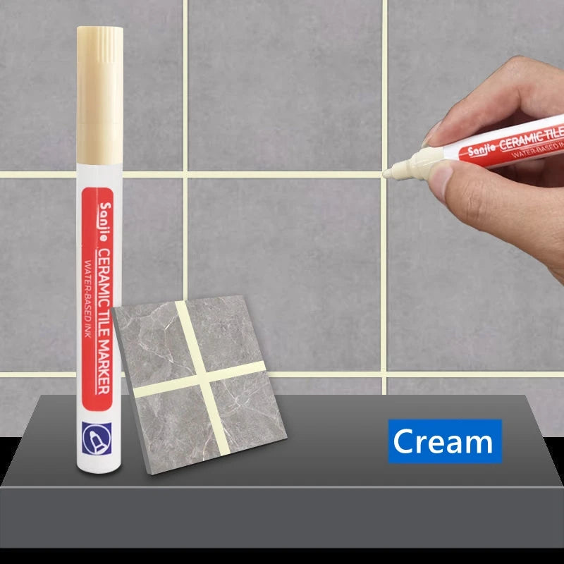 White Grout Repair Pen – Waterproof Tile Gap Restorer for Bathroom & Kitchen