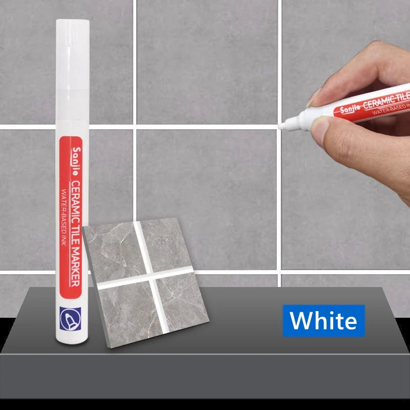 White Grout Repair Pen – Waterproof Tile Gap Restorer for Bathroom & Kitchen