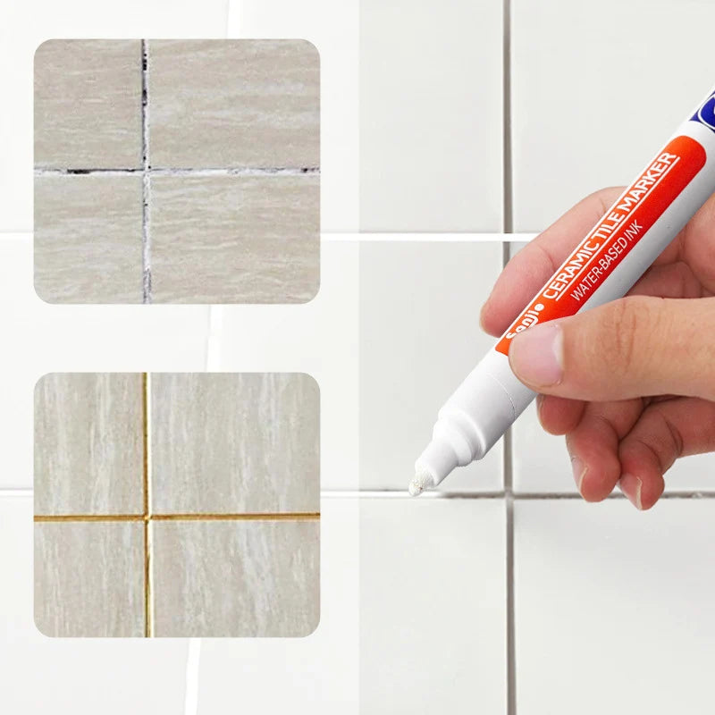 White Grout Repair Pen – Waterproof Tile Gap Restorer for Bathroom & Kitchen