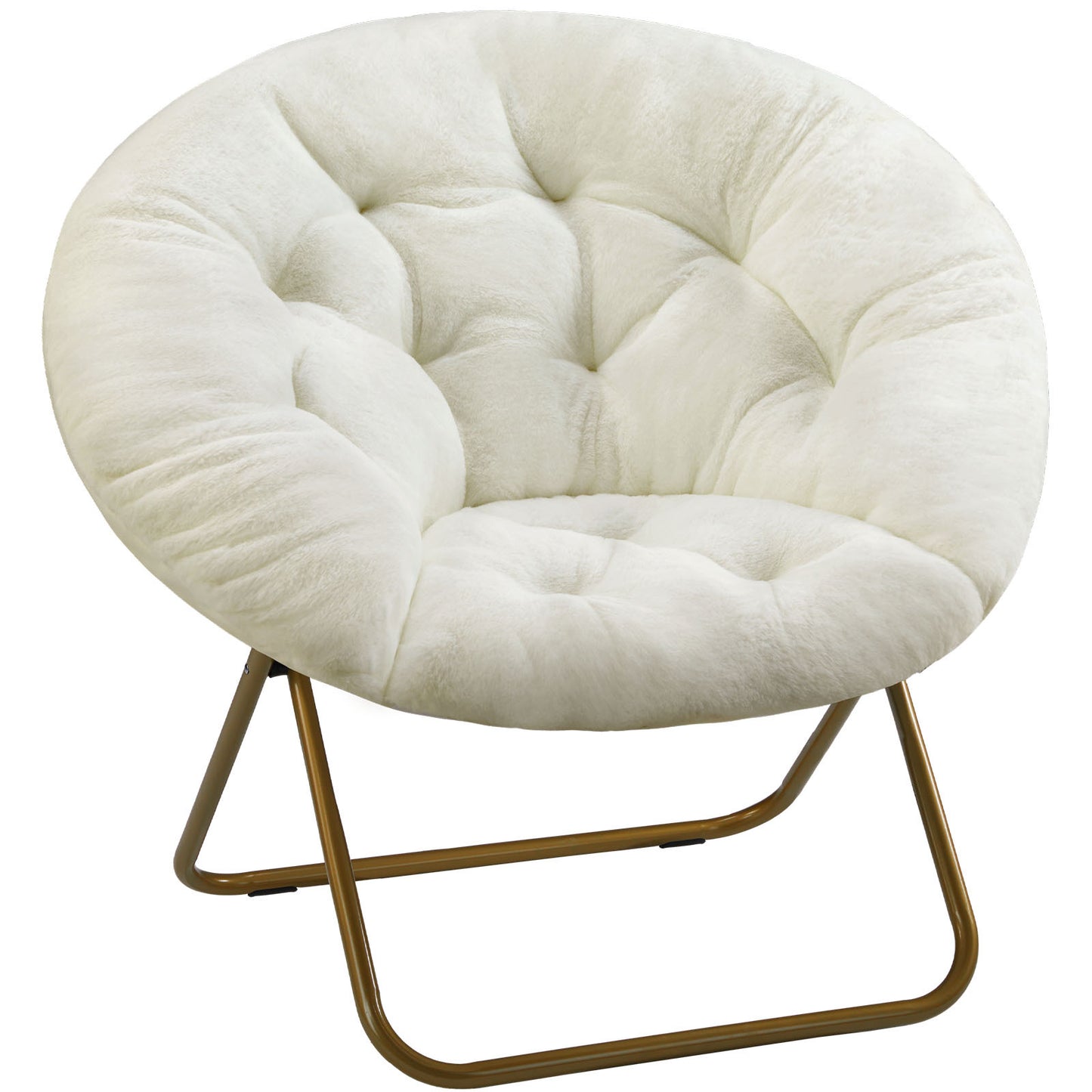 Comfortable Faux Fur Disc Chair – Cozy Accent Furniture for Bedroom & Living Room